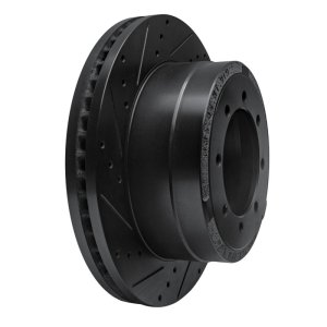 Ford F-350 Super Duty Brake Rotor (1) - Rear Left - R1 Concepts - Drilled & Slotted - Black - `11-`22